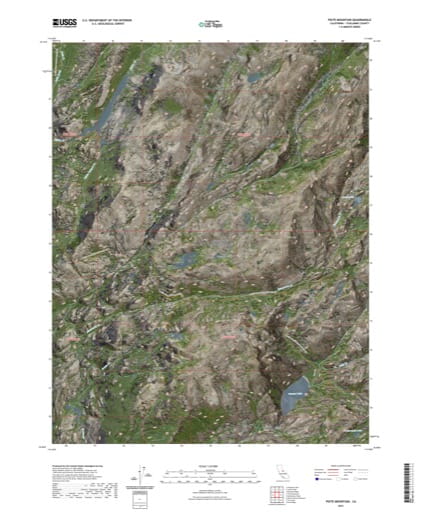 US Topo 7.5-minute map of Piute Mountain Quadrangle in Tuolumne County, California. Published by the U.S. Geological Survey (USGS).