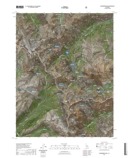 US Topo 7.5-minute map of Dunderberg Peak Quadrangle in California. Published by the U.S. Geological Survey (USGS).