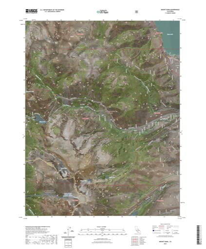 US Topo 7.5-minute map of Mount Dana in California. Published by the U.S. Geological Survey (USGS).