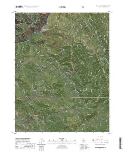 US Topo 7.5-minute map of Feliciana Mountain Quadrangle in Mariposa County, California. Published by the U.S. Geological Survey (USGS).