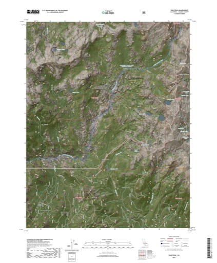 US Topo 7.5-minute map of Sing Peak Quadrangle in Madera County, California. Published by the U.S. Geological Survey (USGS).