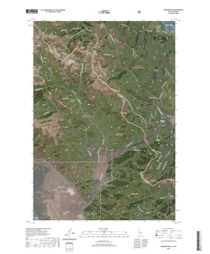 US Topo 7.5-minute map of Targhee Pass in Idaho and Montana. Published by the U.S. Geological Survey (USGS).