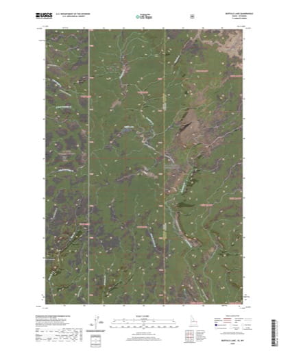US Topo 7.5-minute map of Buffalo Lake Quadrangle in Idaho and Wyoming. Published by the U.S. Geological Survey (USGS).