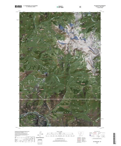 US Topo 7.5-minute map of Ash Mountain, Park County, Montana. Published by the U.S. Geological Survey (USGS).