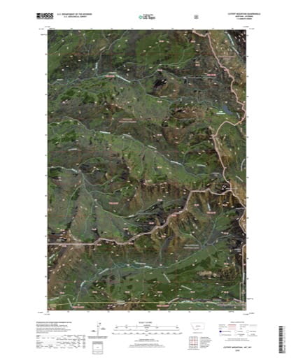 US Topo 7.5-minute map of Cuttoff Mountain in Montana and Wyoming. Published by the U.S. Geological Survey (USGS).
