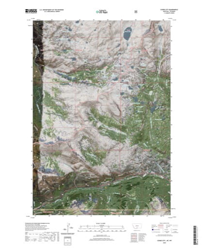 US Topo 7.5-minute map of Cuttoff Mountain in Montana and Wyoming. Published by the U.S. Geological Survey (USGS).