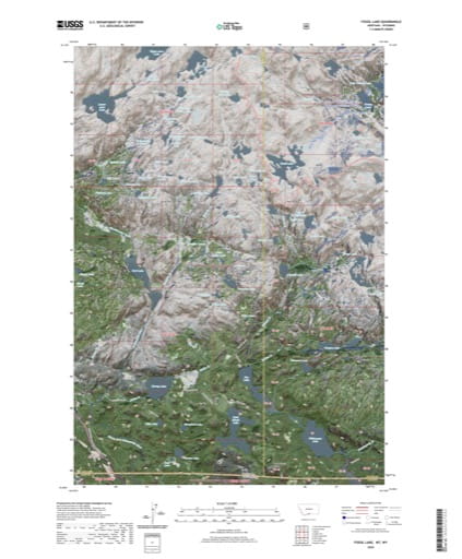 US Topo 7.5-minute map of Fossil Lake in Montana and Wyoming. Published by the U.S. Geological Survey (USGS).