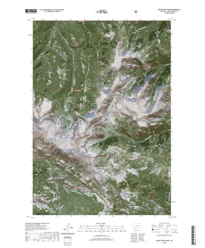 US Topo 7.5-minute map of Upper Tepee Basin, Gallatin County, Montana. Published by the U.S. Geological Survey (USGS).