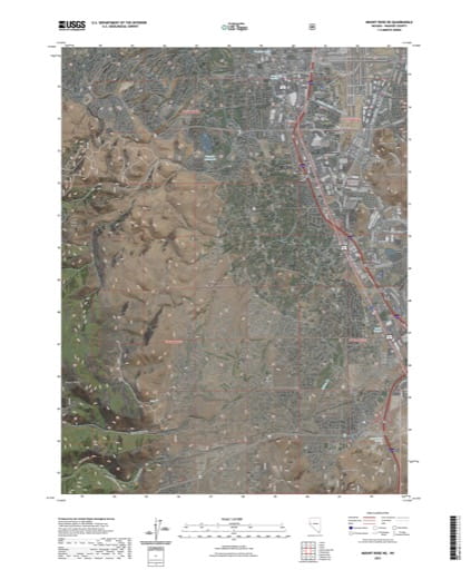 US Topo 7.5-minute map of Mount Rose Northeast Quadrangle in Washoe County, Nevada. Published by the U.S. Geological Survey (USGS).
