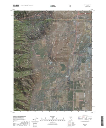 US Topo 7.5-minute map of Genoa Quadrangle in Nevada. Published by the U.S. Geological Survey (USGS).