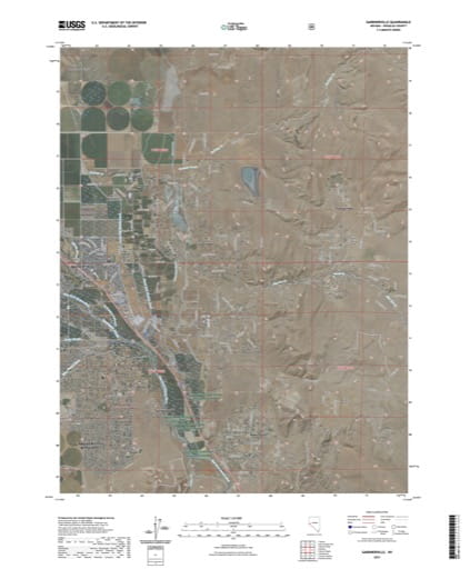 US Topo 7.5-minute map of Gardnerville Quadrangle in Douglas County, Nevada. Published by the U.S. Geological Survey (USGS).