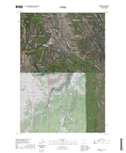 US Topo 7.5-minute map of Mammoth Quadrangle in Wyoming and Montana. Published by the U.S. Geological Survey (USGS).