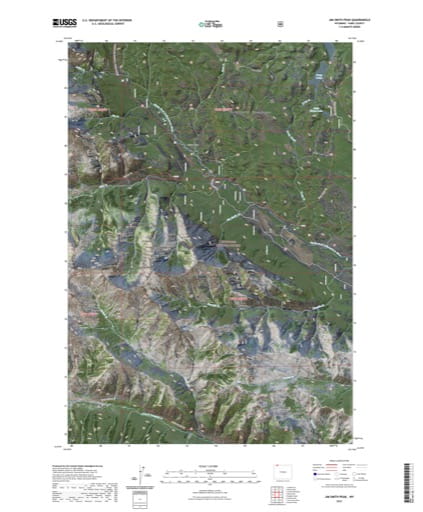 US Topo 7.5-minute map of Jim Smith Peak Quadrangle, Park County, Wyoming. Published by the U.S. Geological Survey (USGS).