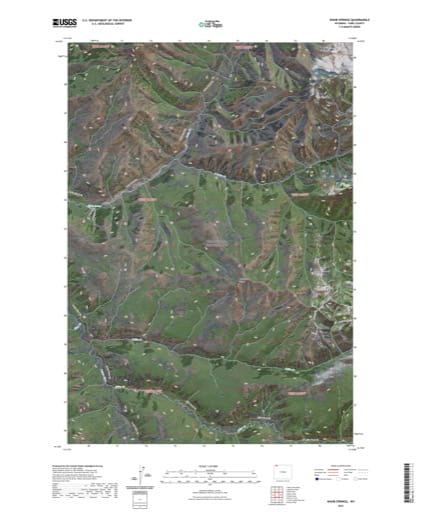 US Topo 7.5-minute map of Wahb Springs Quadrangle, Park County, Wyoming. Published by the U.S. Geological Survey (USGS).