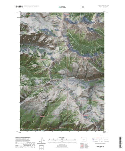 US Topo 7.5-minute map of Canoe Lake Quadrangle, Park County, Wyoming. Published by the U.S. Geological Survey (USGS).