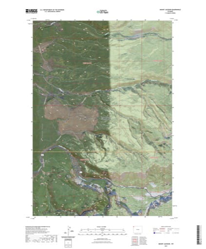 US Topo 7.5-minute map of Mount Jackson Quadrangle in Wyoming. Published by the U.S. Geological Survey (USGS).
