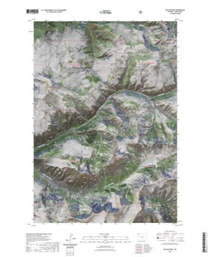 US Topo 7.5-minute map of Pollux Peak Quadrangle in Park County, Wyoming. Published by the U.S. Geological Survey (USGS).