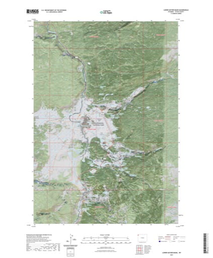 US Topo 7.5-minute map of Lower Geyser Basin Quadrangle in Teton County, Wyoming. Published by the U.S. Geological Survey (USGS).