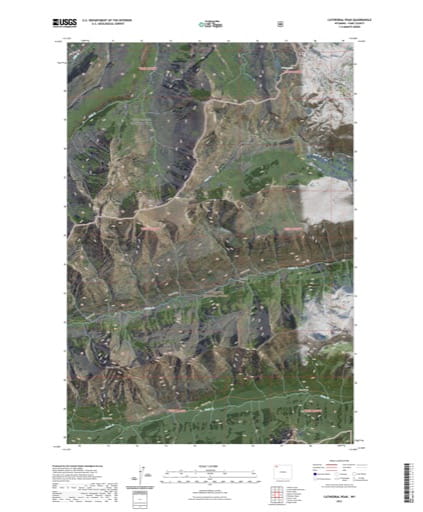 US Topo 7.5-minute map of Cathedral Peak Quadrangle in Park County, Wyoming. Published by the U.S. Geological Survey (USGS).