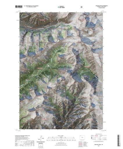 US Topo 7.5-minute map of Sunlight Peak Quadrangle in Park County, Wyoming. Published by the U.S. Geological Survey (USGS).