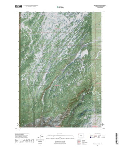 US Topo 7.5-minute map of Trischman Knob Quadrangle in Teton County, Wyoming. Published by the U.S. Geological Survey (USGS).