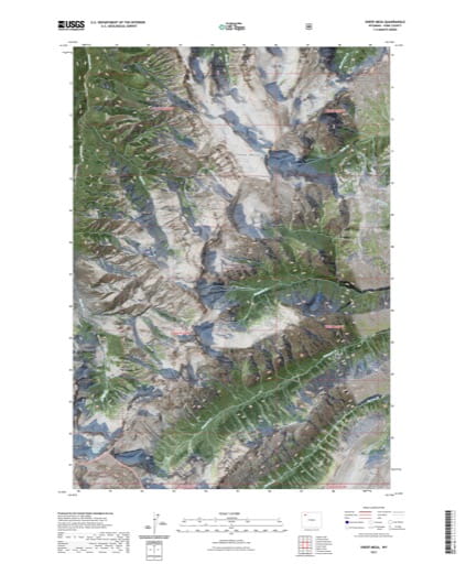 US Topo 7.5-minute map of Sheep Mesa Quadrangle in Park County, Wyoming. Published by the U.S. Geological Survey (USGS).