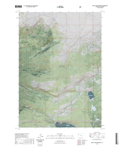 US Topo 7.5-minute map of Grassy Lake Reservoir Quadrangle in Teton County, Wyoming. Published by the U.S. Geological Survey (USGS).
