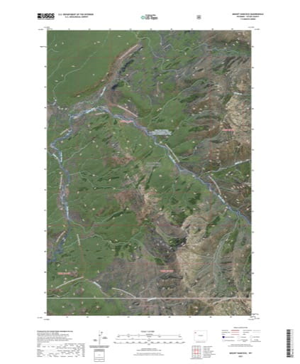 US Topo 7.5-minute map of Mount Hancock Quadrangle in Teton County, Wyoming. Published by the U.S. Geological Survey (USGS).