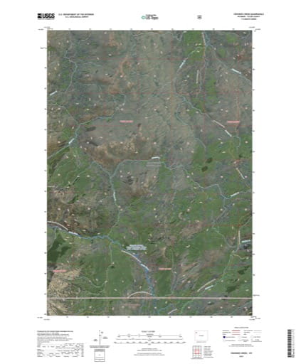 US Topo 7.5-minute map of Crooked Creek Quadrangle in Teton County, Wyoming. Published by the U.S. Geological Survey (USGS).