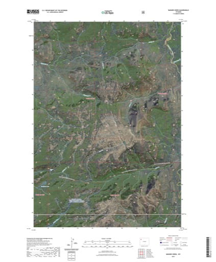 US Topo 7.5-minute map of Badger Creek Quadrangle in Teton County, Wyoming. Published by the U.S. Geological Survey (USGS).