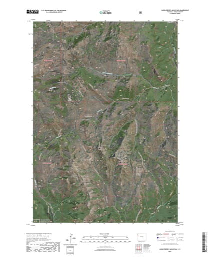 US Topo 7.5-minute map of Huckleberry Mountain Quadrangle in Teton County, Wyoming. Published by the U.S. Geological Survey (USGS).