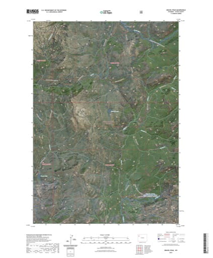 US Topo 7.5-minute map of Gravel Peak Quadrangle in Teton County, Wyoming. Published by the U.S. Geological Survey (USGS).