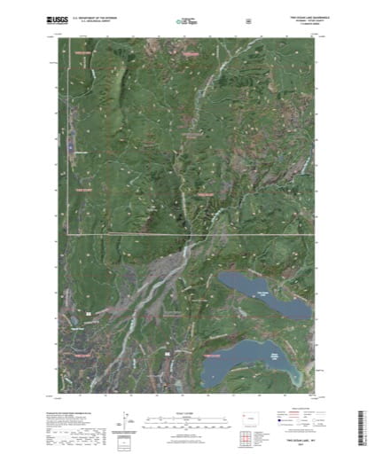 US Topo 7.5-minute map of Two Ocean Lake Quadrangle in Teton County, Wyoming. Published by the U.S. Geological Survey (USGS).