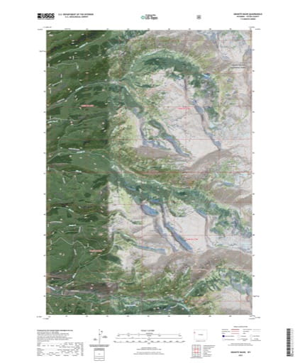 US Topo 7.5-minute map of Granite Basin Quadrangle in Teton County, Wyoming. Published by the U.S. Geological Survey (USGS).