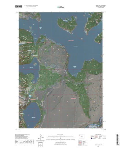 US Topo 7.5-minute map of Jenny Lake Quadrangle in Teton County, Wyoming. Published by the U.S. Geological Survey (USGS).