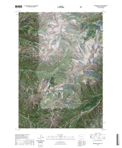 US Topo 7.5-minute map of Rendezvous Peak Quadrangle in Teton County, Wyoming. Published by the U.S. Geological Survey (USGS).