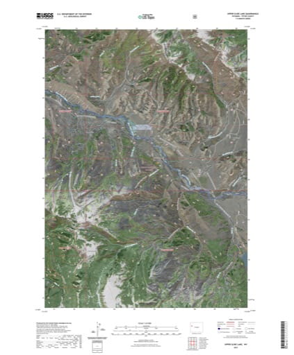 US Topo 7.5-minute map of Upper Slide Lake Quadrangle in Teton County, Wyoming. Published by the U.S. Geological Survey (USGS).