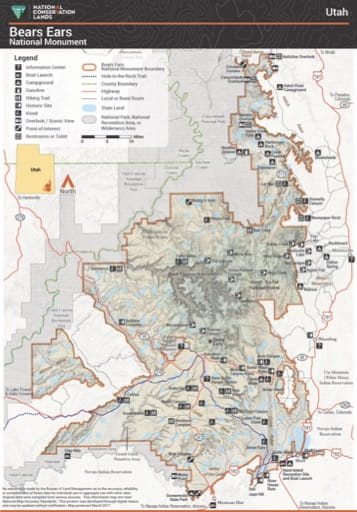 map of Bears Ears - Visitor Map