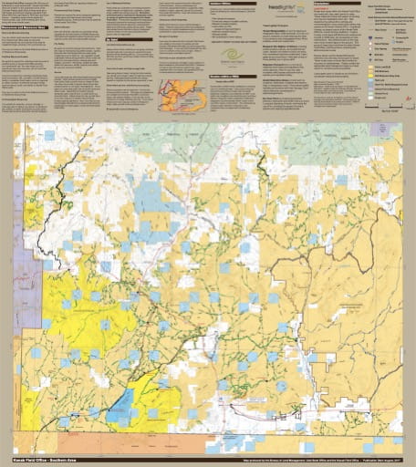 Visitor Map of the southern part of the BLM Kanab Field Office area in Utah. Published by the Bureau of Land Management (BLM).