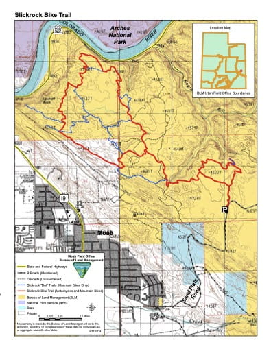 map of Moab - Slickrock Bike Trail