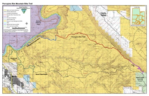 map of Colorado Riverway - Porcupine Rim Mountain Bike Trail
