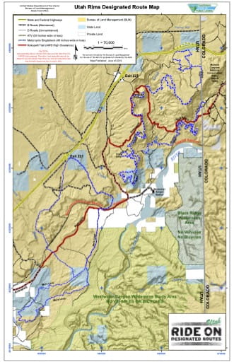 map of Utah Rims - Trail System