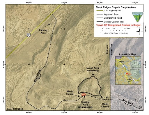 map of Black Ridge - Coyote Canyon Area