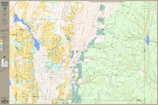 Travel Map of Sanpete County, Utah in the BLM Richfield Field Office area. Published by the Bureau of Land Management (BLM).