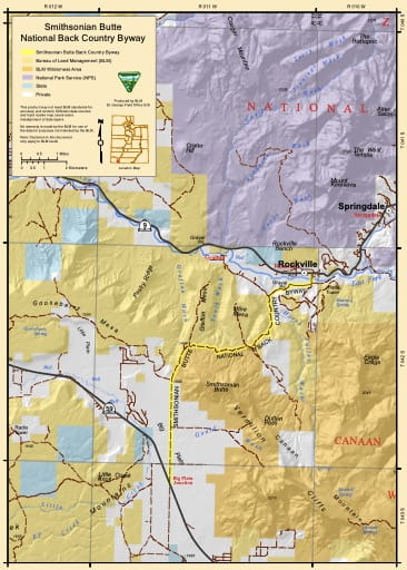 map of Smithsonian Butte - National Back Country Byway map