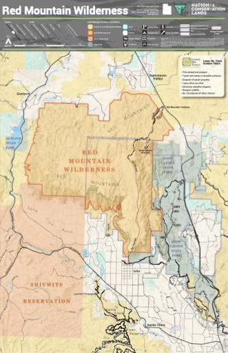 Trails Map of the Red Mountain Wilderness in the BLM St. George Field Office area in Utah. Published by the Bureau of Land Management (BLM).