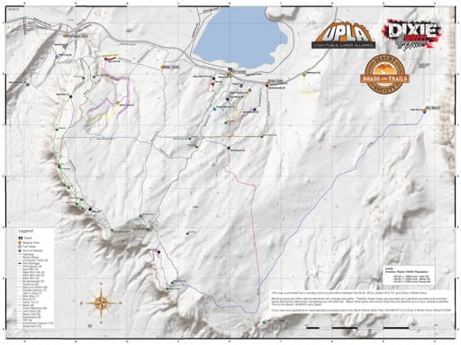 Map of Sand Hollow State Park Off-Highway Vehicle (OHV) Area for Off Roading & 4x4 use. Published by Dixie 4 Wheel Drive.