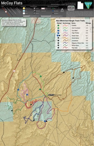 Map of the McCoy Flats Trails System in the BLM Vernal Field Office area in Utah. Published by the Bureau of Land Management (BLM).