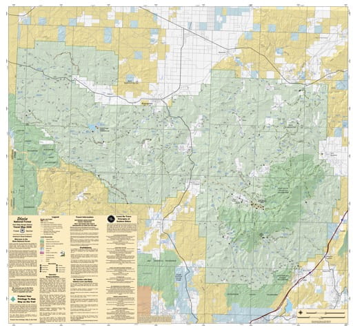 Motor Vehicle Travel Map (MVTM) of Pine Valley Ranger District in Dixie National Forest (NF) in Utah. Published by the U.S. National Forest Service (USFS).
