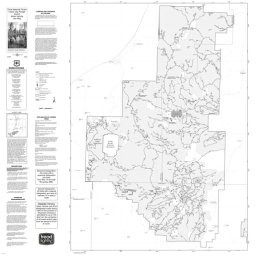 Motor Vehicle Use Map (MVUM) of Cedar City Ranger District in Dixie National Forest (NF) in Utah. Published by the U.S. Forest Service (USFS).